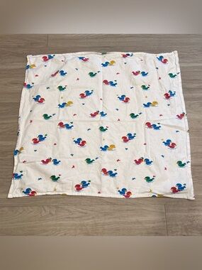 Vintage Medline Duck Baby Receiving Blanket Hospital Cotton